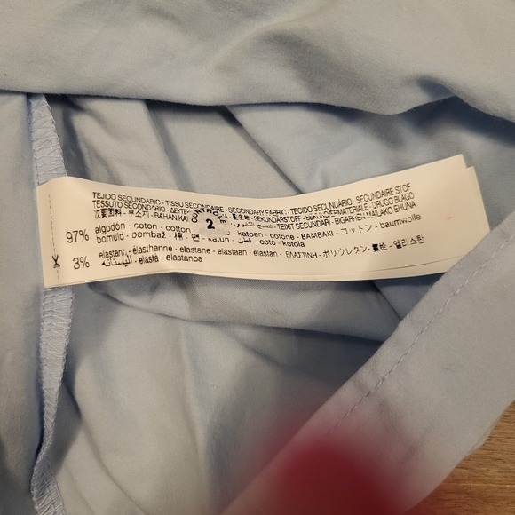 Zara blue cotton halter dress, size S - Picture 2 of 12